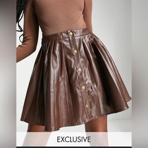 Missguided + Chocolate Buttoned Mini Skirt